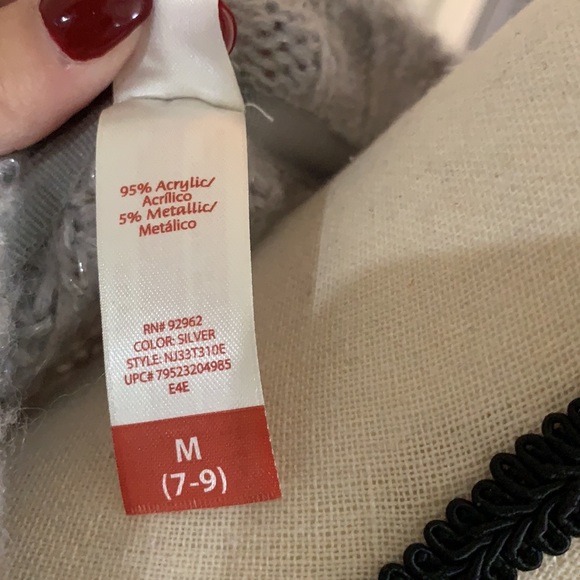 No Boundaries gray and silver metallic thread cropped pullover sweater Size M - Picture 13 of 16